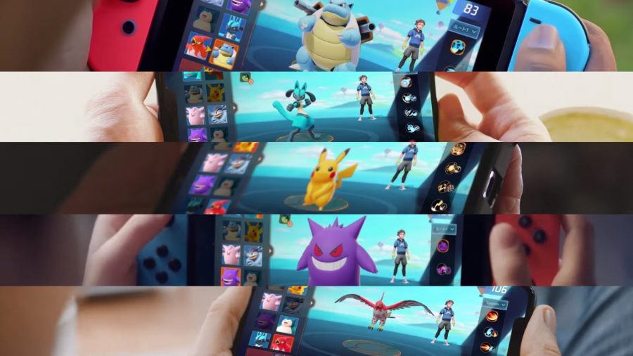 Selección de personajes en Pokémon Unite