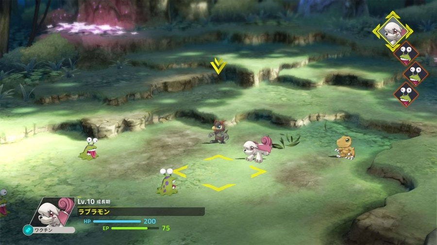 Una batalla en Digimon Survive