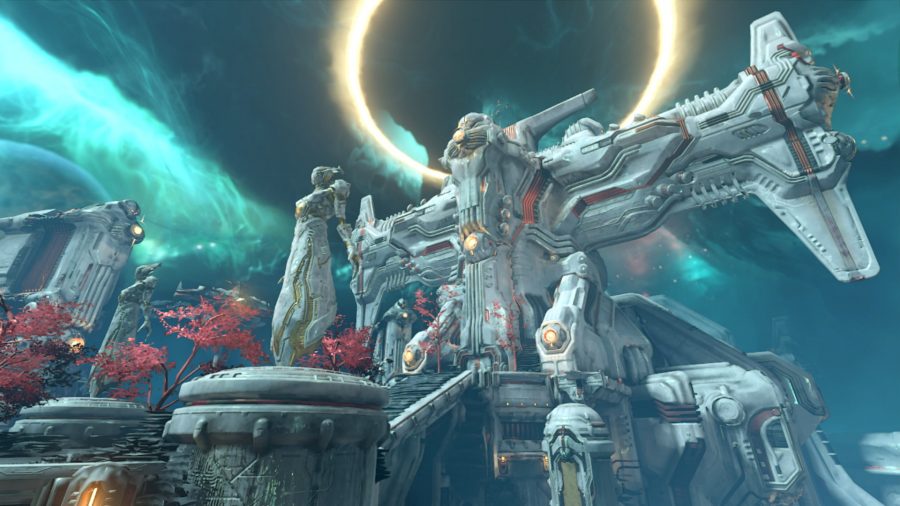 Un ejemplo de escenario en Doom Eternal en Switch