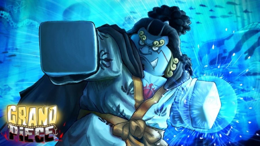 Un personaje azul con un nudo alto practica puñetazos bajo el mar