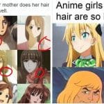 10 hilarantes memes de peinados de anime