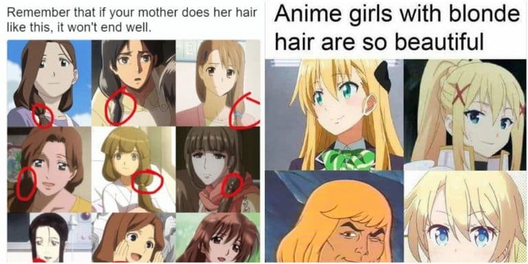 10 hilarantes memes de peinados de anime